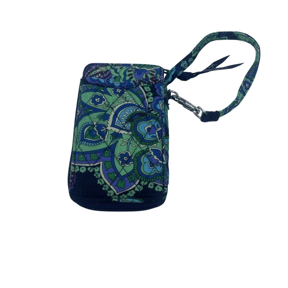Vera Bradley Wallet Wrislet Retired Blue Rhapsody Floral Paisley Zip